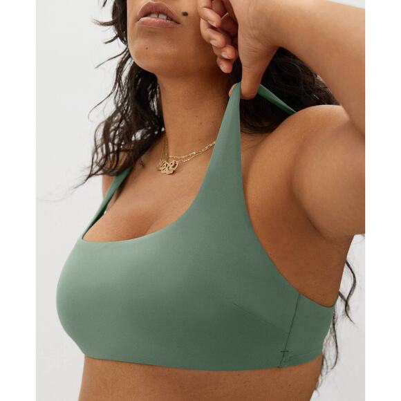 Everlane The Square Neck Bikini Top in Green L NWT - Picture 2 of 7